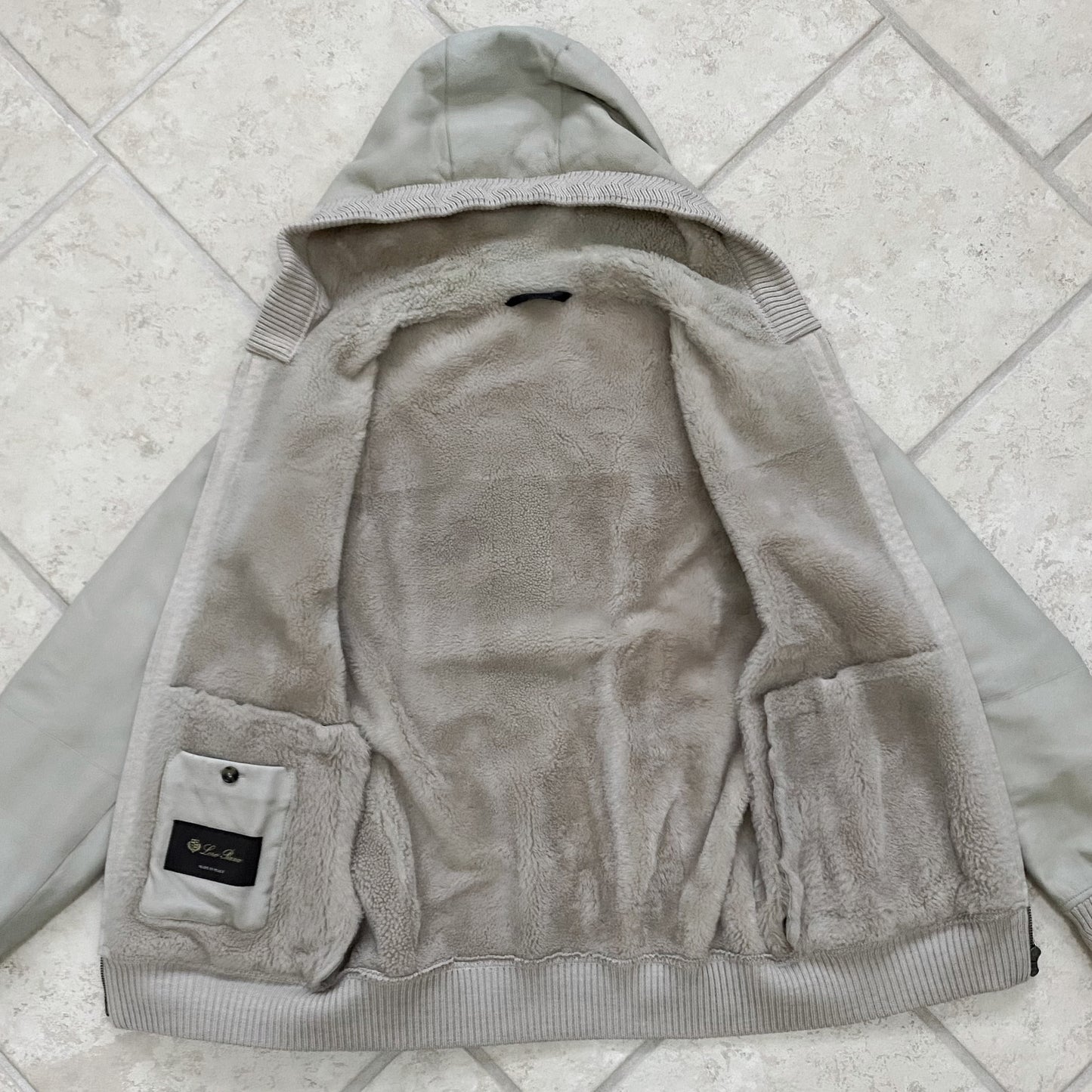 Loro Piana Shearling Hooded Jacket