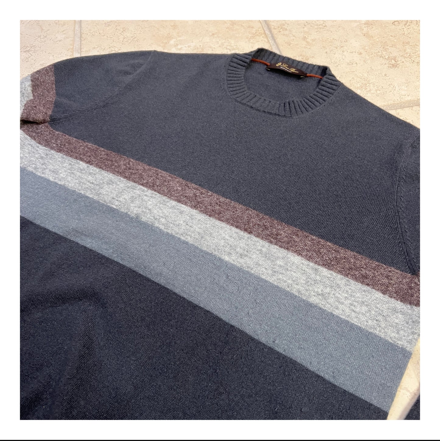 Loro Piana Cashmere Striped Crewneck Sweater