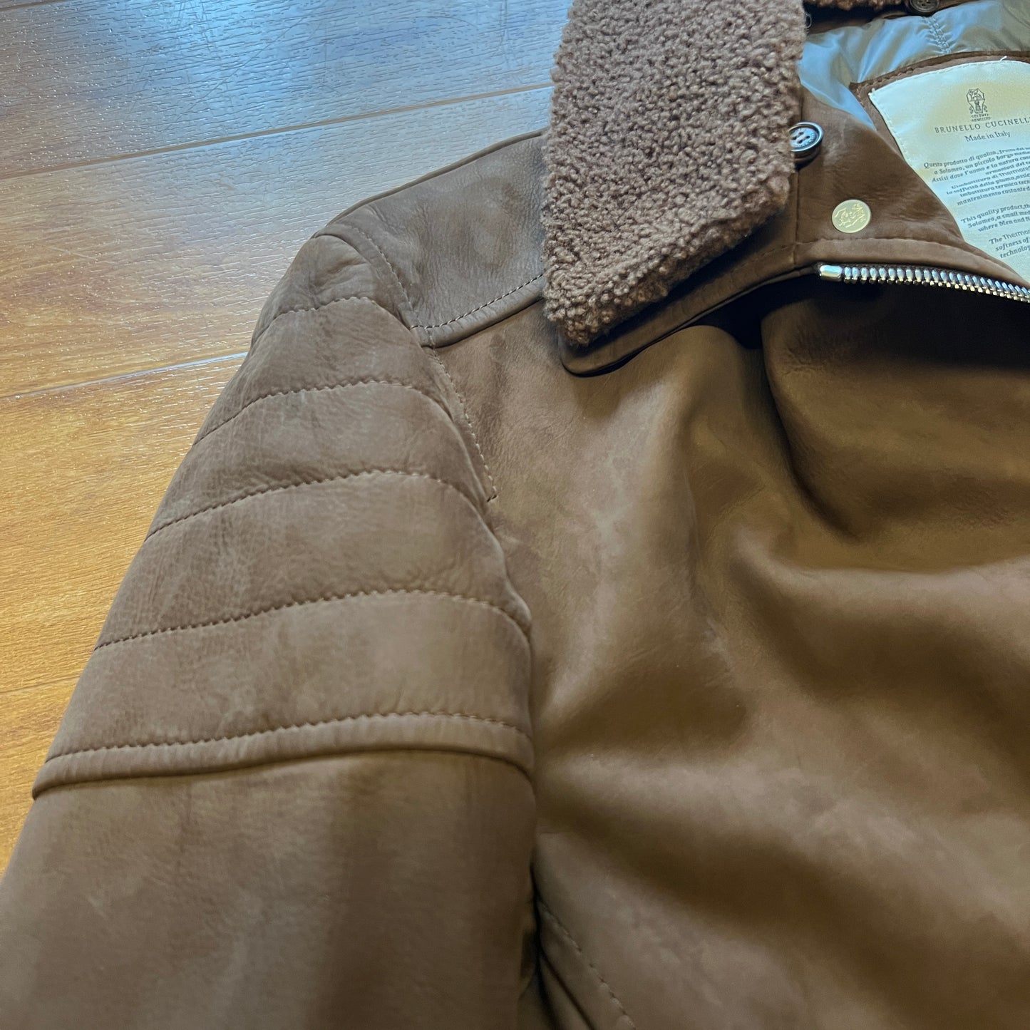 Brunello Cucinelli Shearling Bomber Jacket