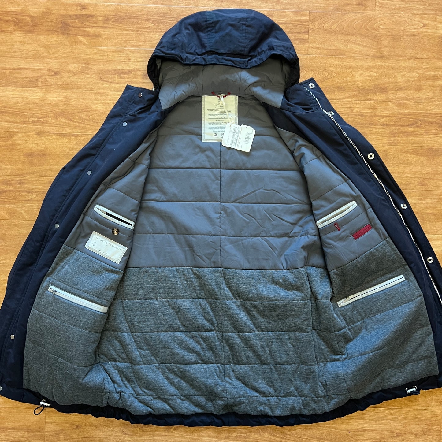 Brunello Cucinelli Navy Padded Parka