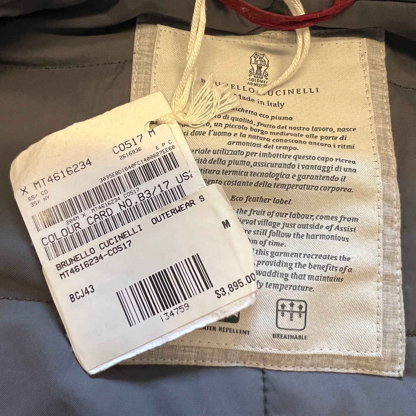 Brunello Cucinelli Navy Padded Parka