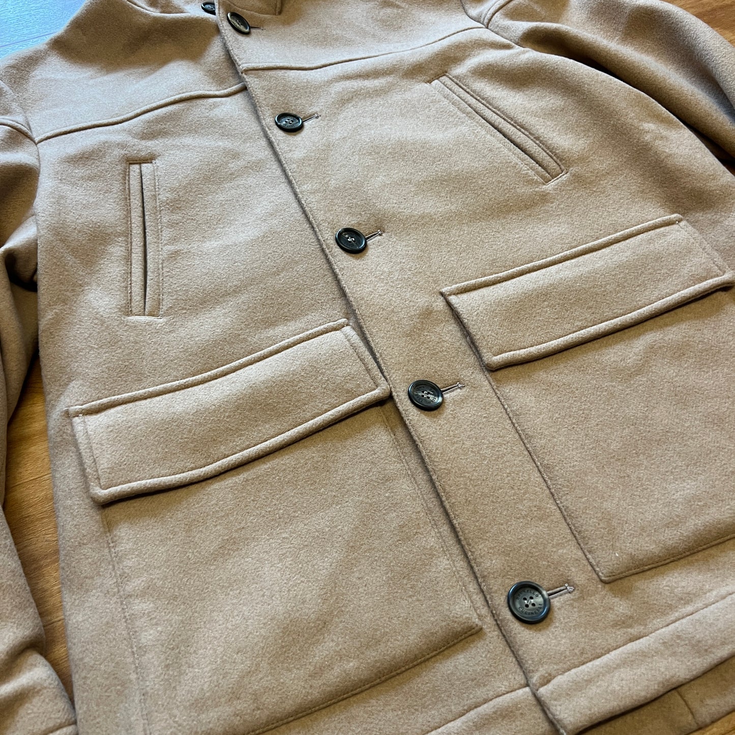 Brunello Cucinelli Beige Camel Wool Parka