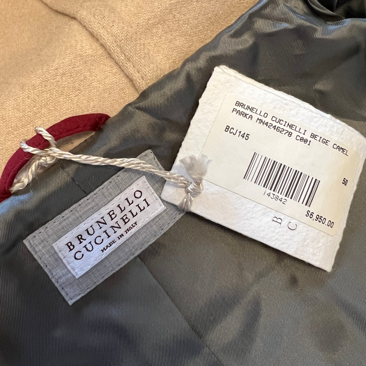 Brunello Cucinelli Beige Camel Wool Parka