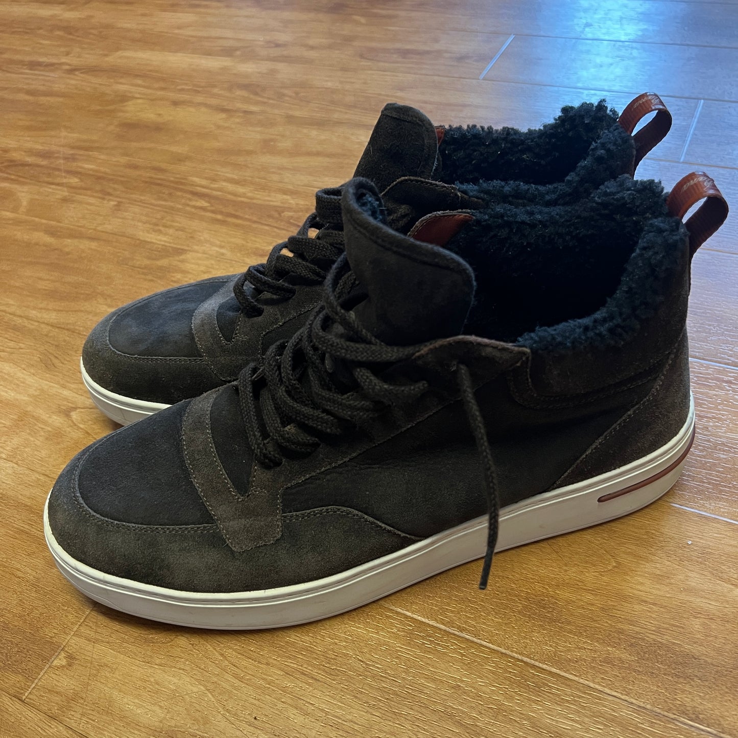Loro Piana Newport Walk Shearling High Top Sneakers