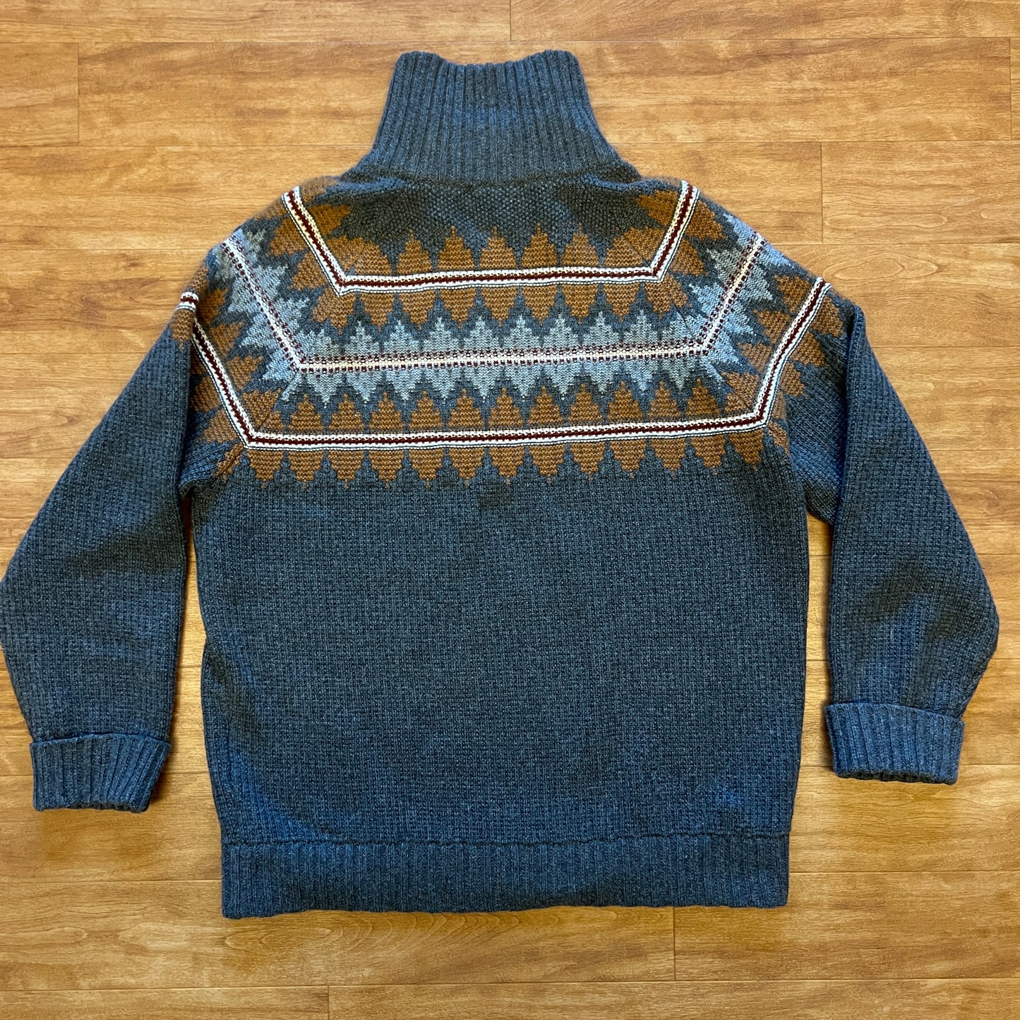 Loro Piana Cashmere Glacier Fair Isle 1/4 Zip Sweater