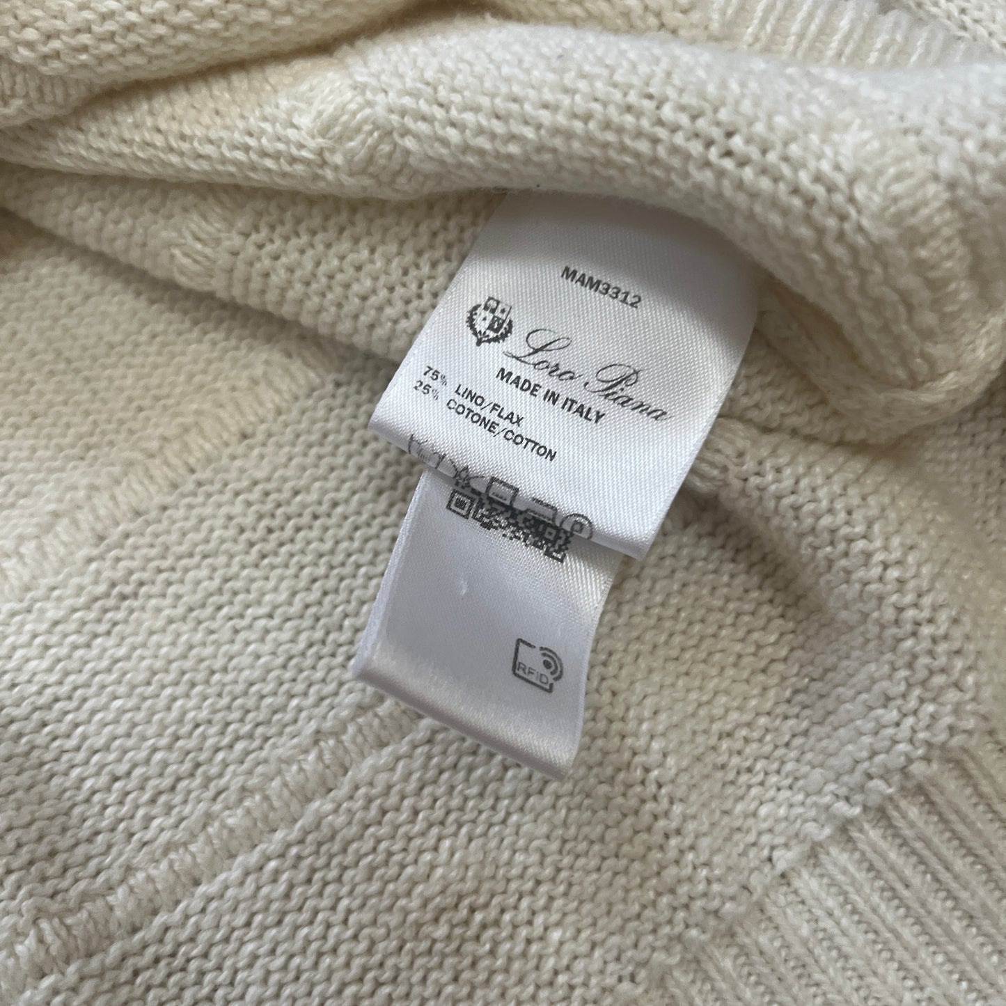 Loro Piana Linen Knit Collared Sweater