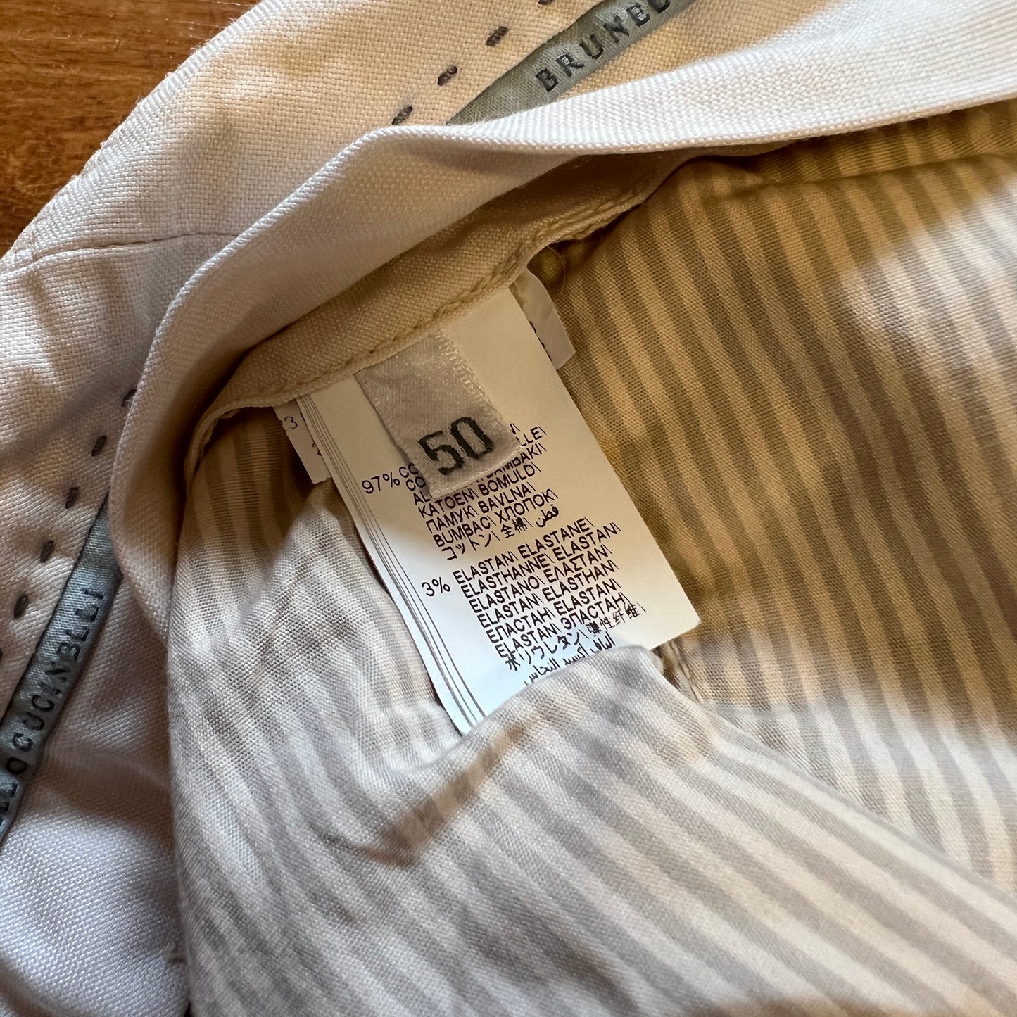 Brunello Cucinelli Italian Fit Khaki Trousers