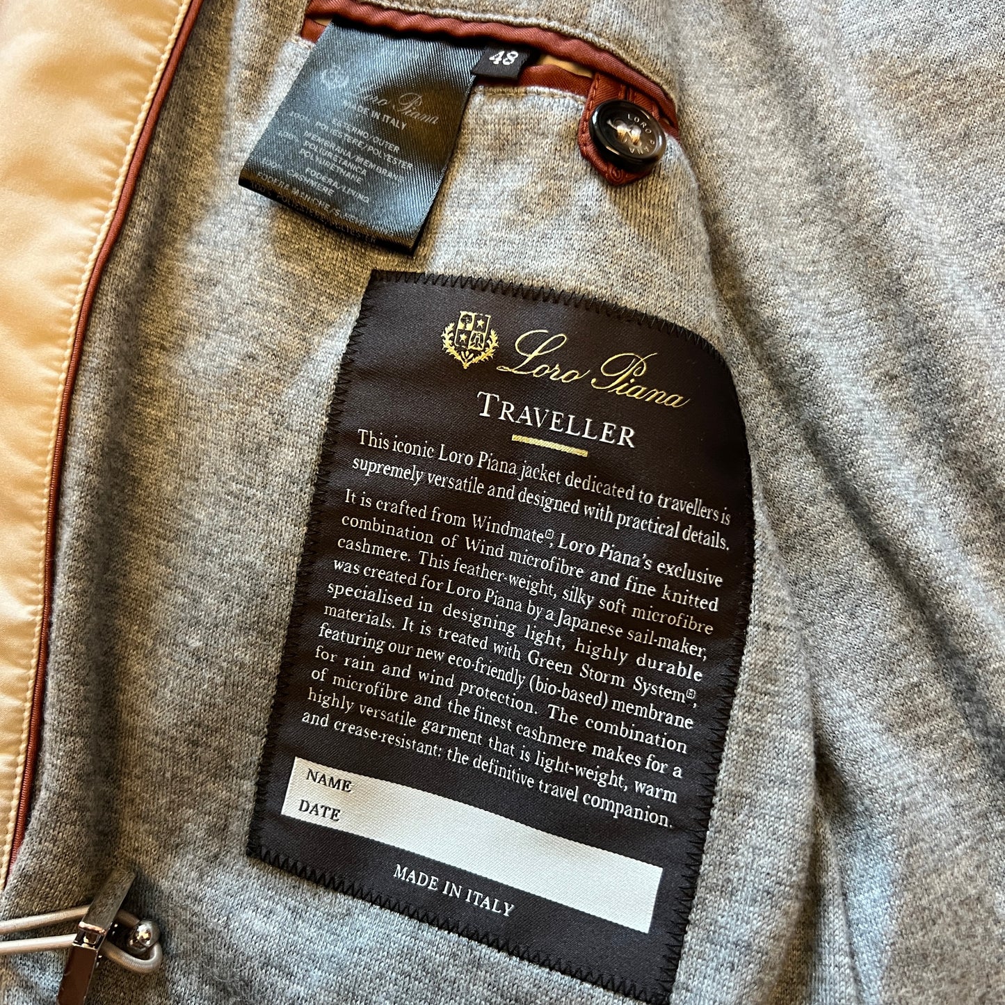 Loro Piana Traveller Cashmere Lined Coat