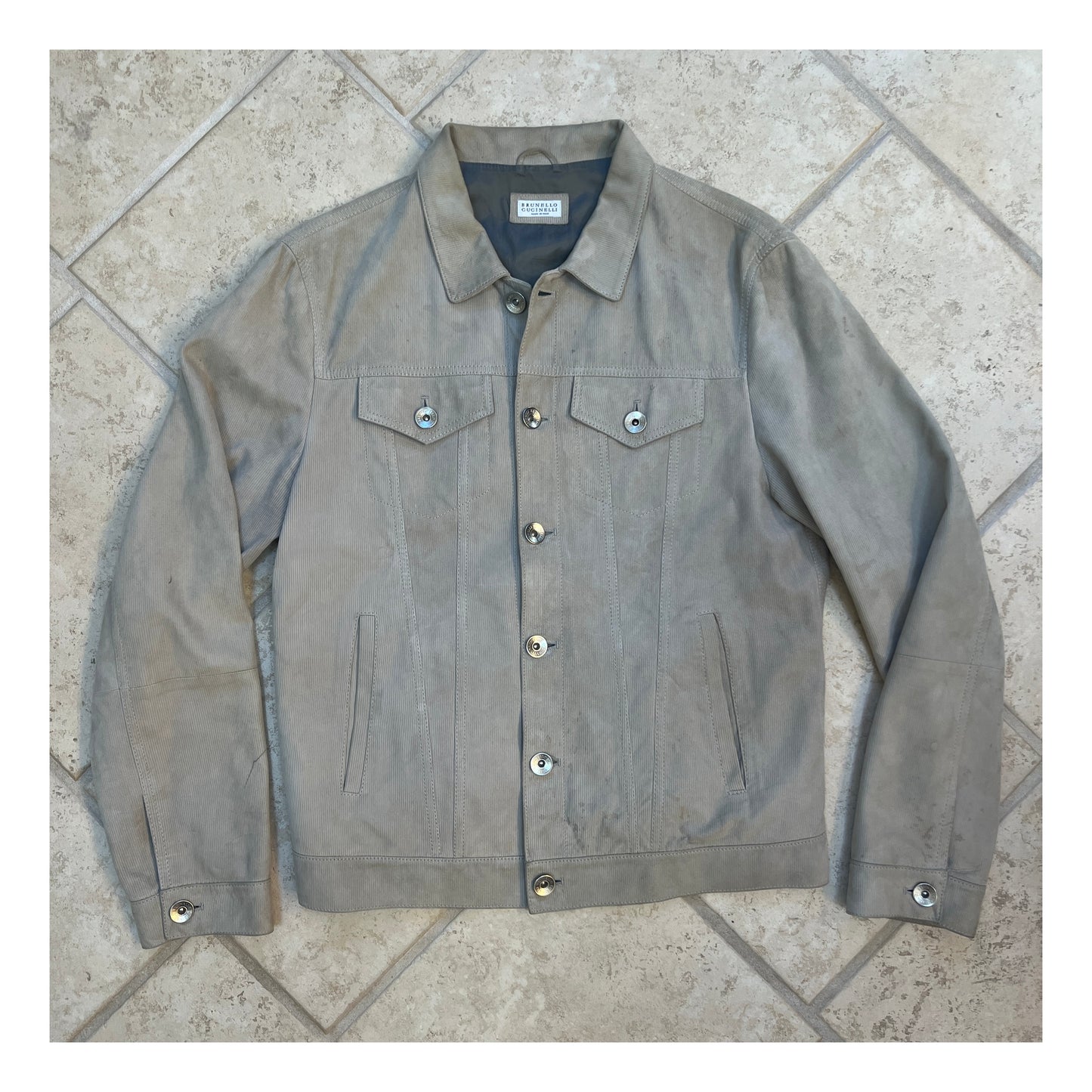 Brunello Cucinelli Suede Trucker Jacket