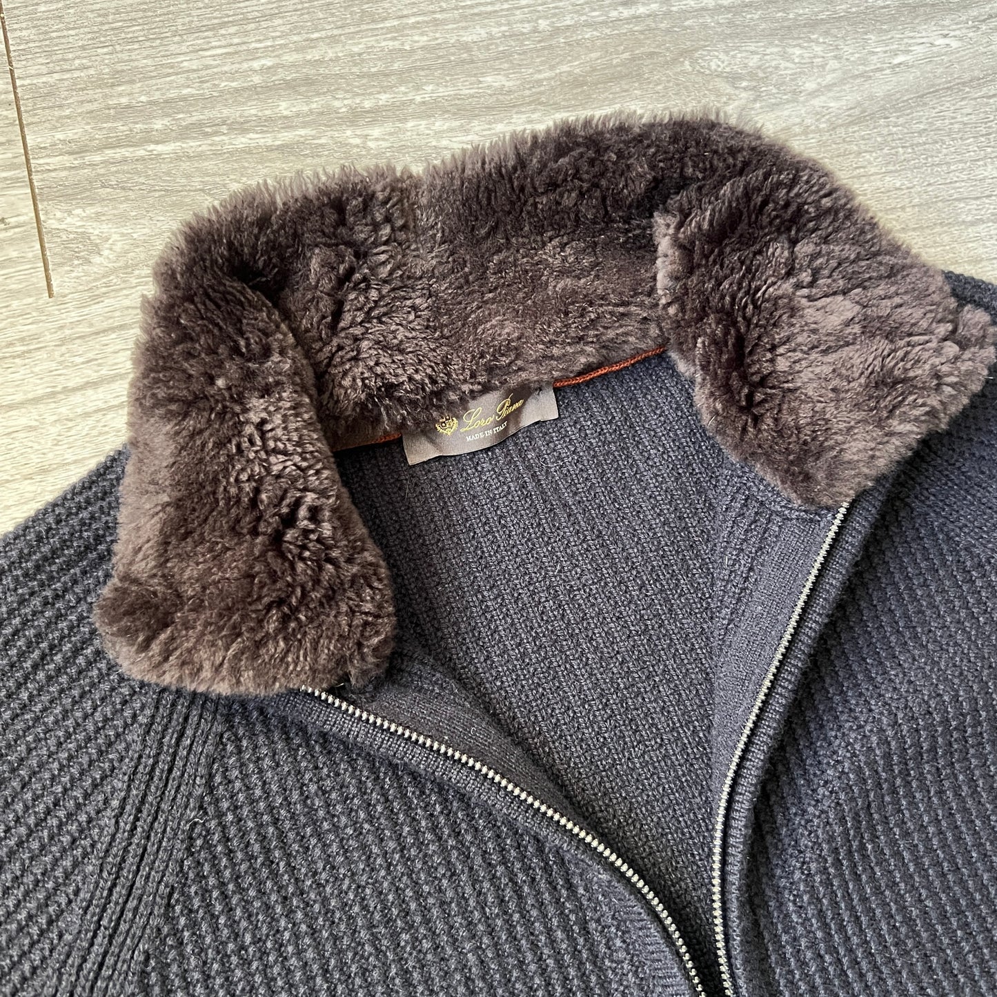 Loro Piana Cashmere Castorino Fur Trim Bomber Jacket