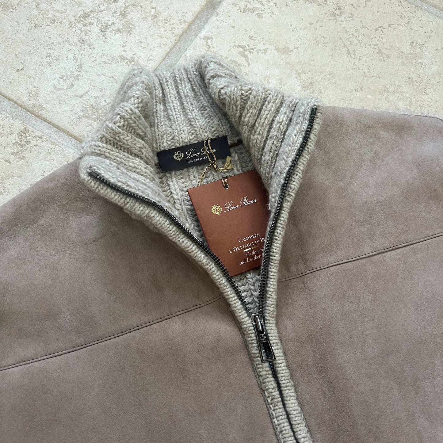 Loro Piana Shearling Cashmere Bomber Jacket