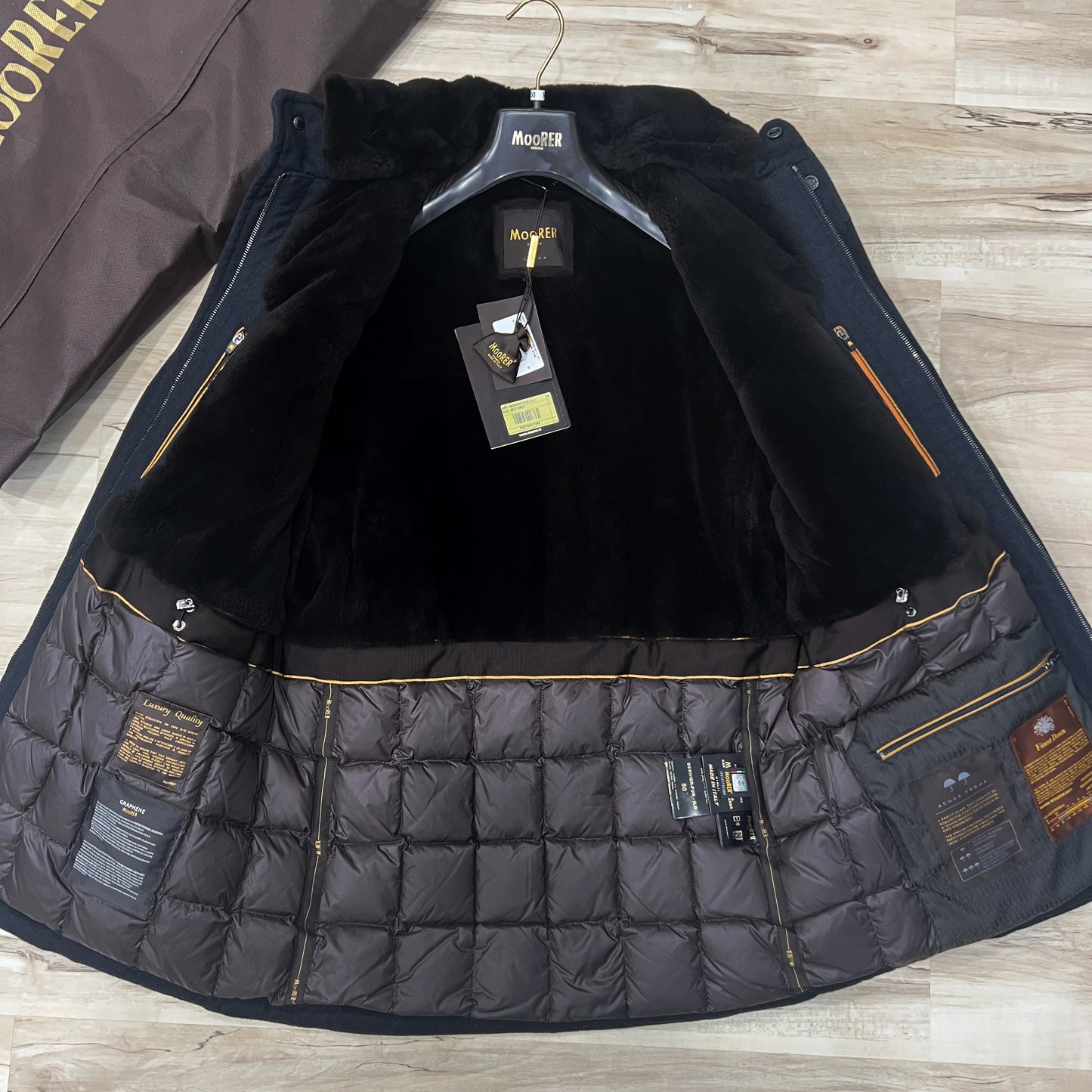MooReR Cashmere Beaver Fur Down Jacket
