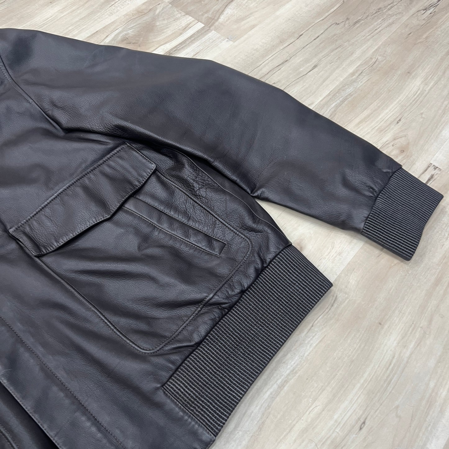 Loro Piana Calfskin Leather Bomber Jacket