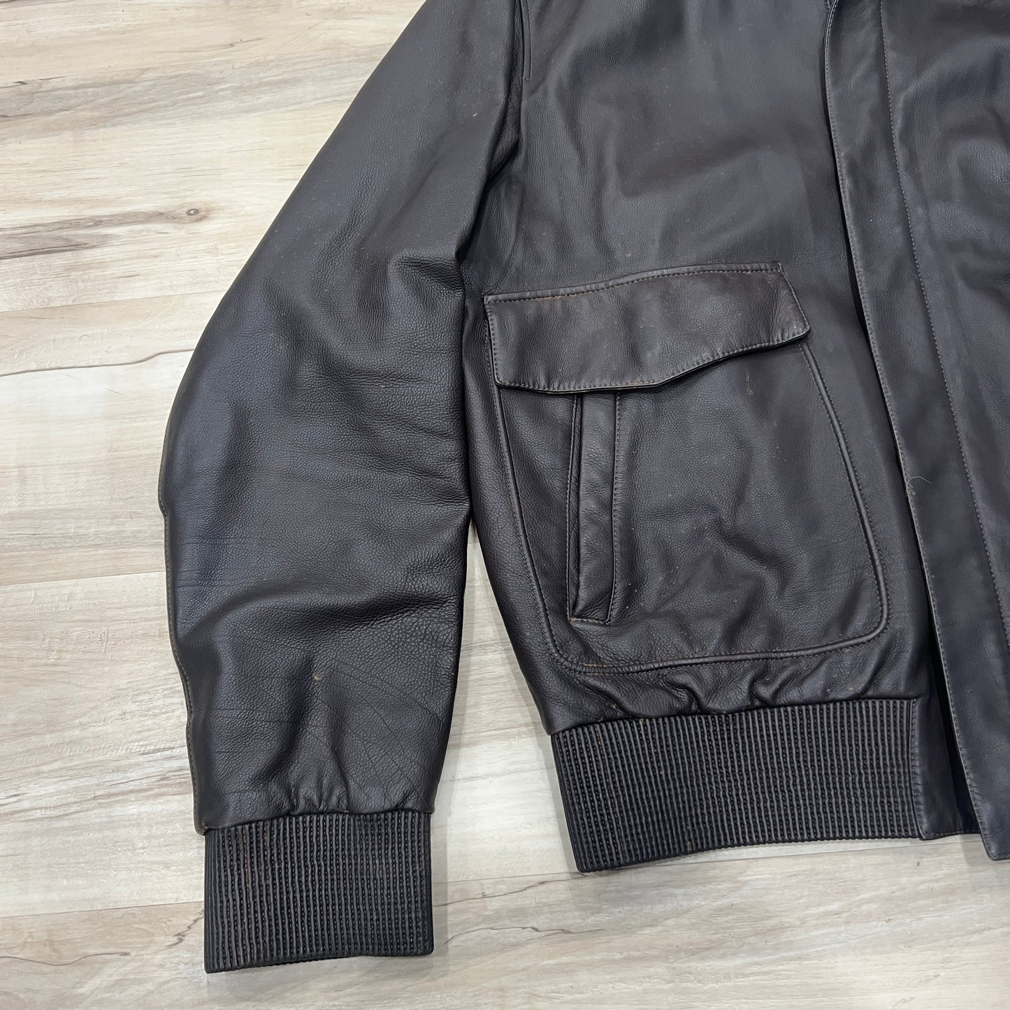 Loro Piana Calfskin Leather Bomber Jacket