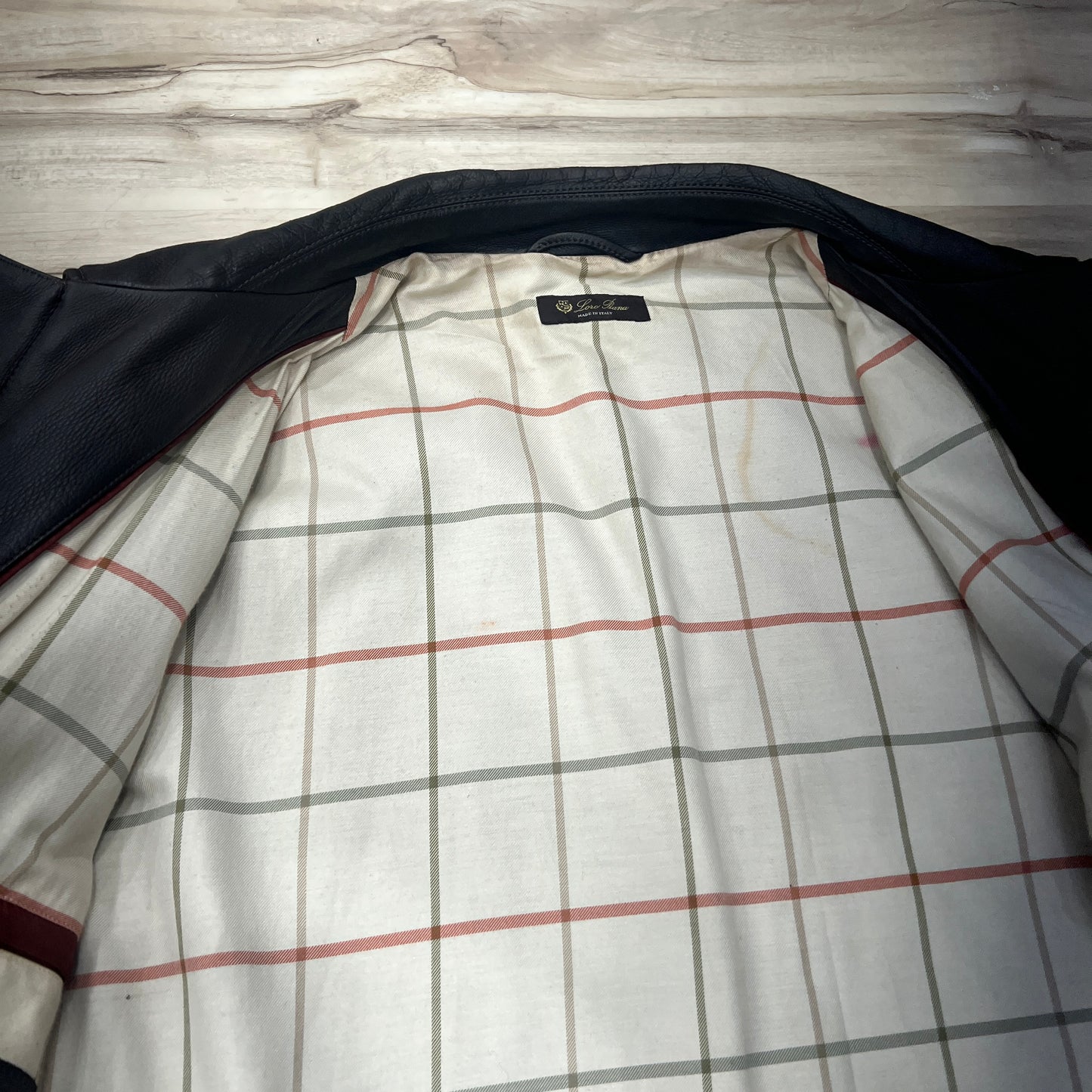 Loro Piana Calfskin Leather Bomber Jacket