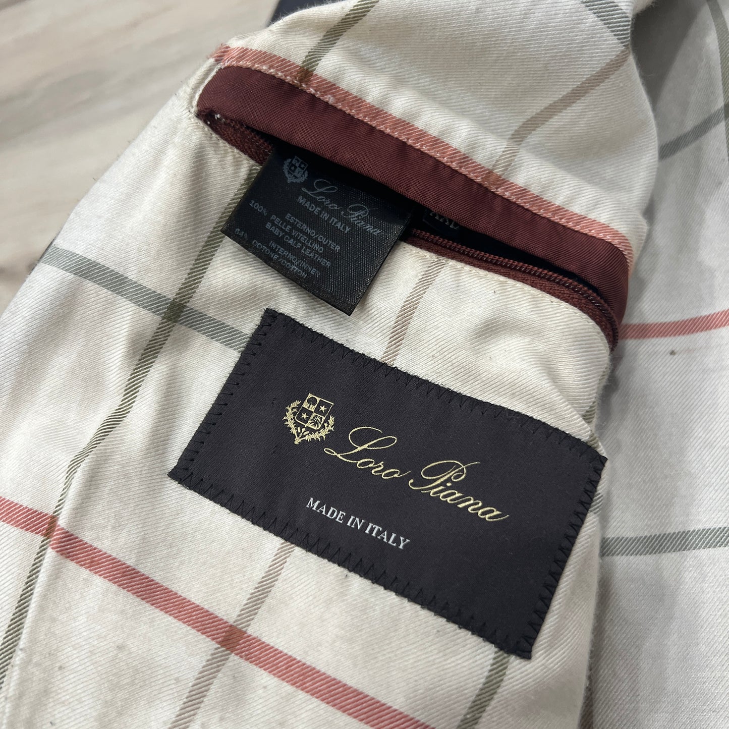 Loro Piana Calfskin Leather Bomber Jacket