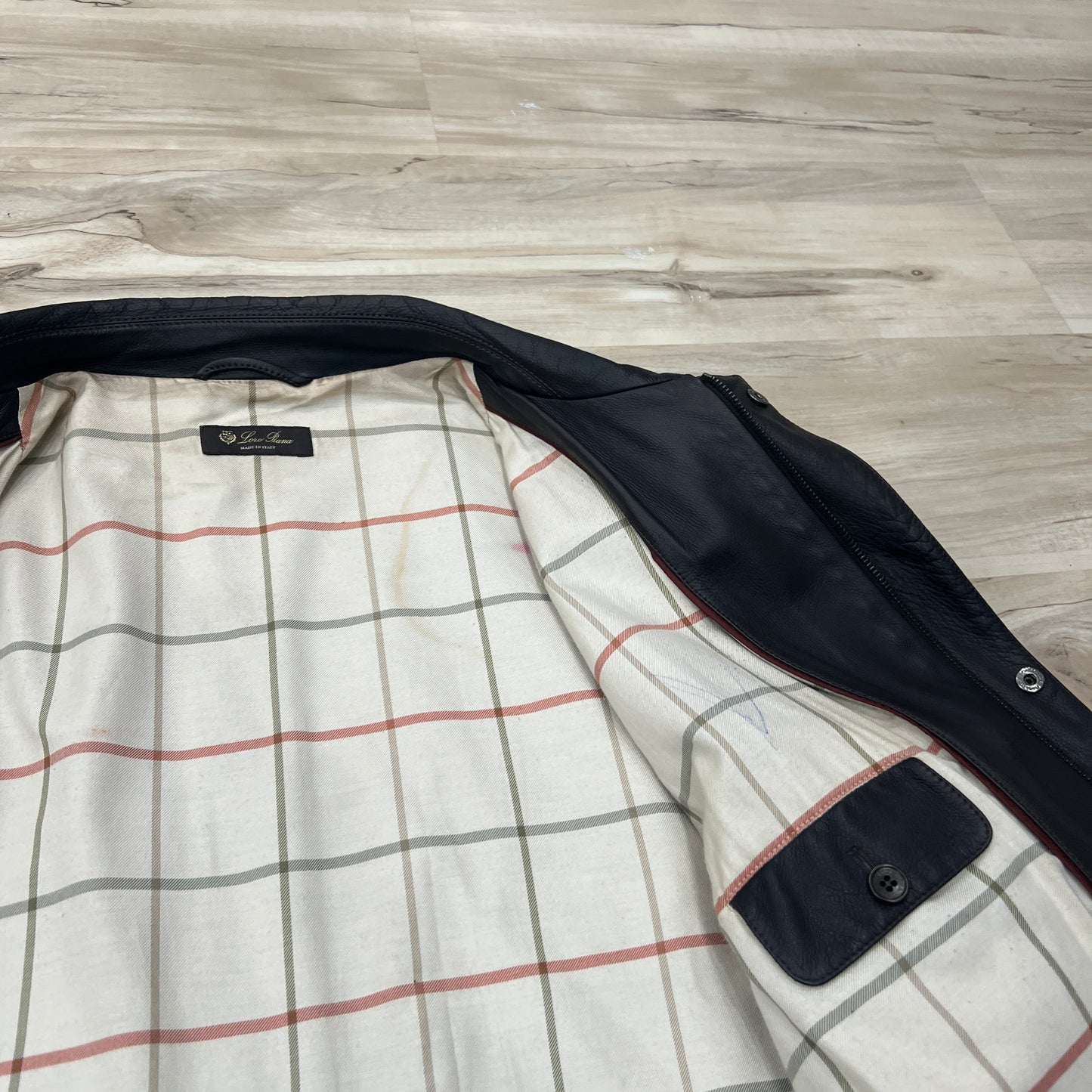 Loro Piana Calfskin Leather Bomber Jacket