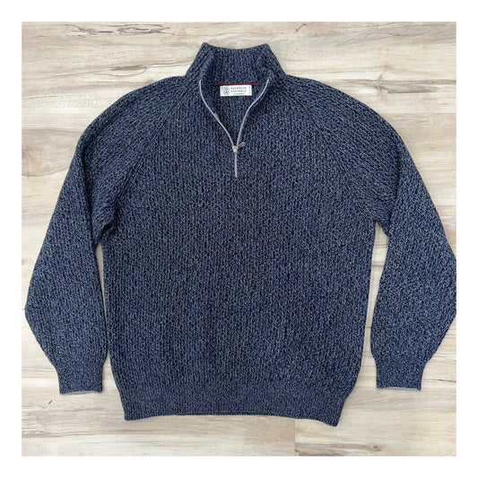 Brunello Cucinelli Cashmere Ribbed 1/4 Zip Sweater