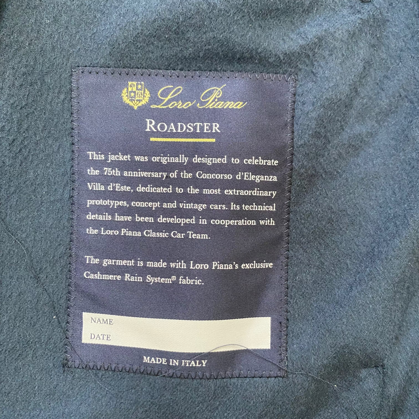 Loro Piana Cashmere Suede Roadster Jacket (XL)