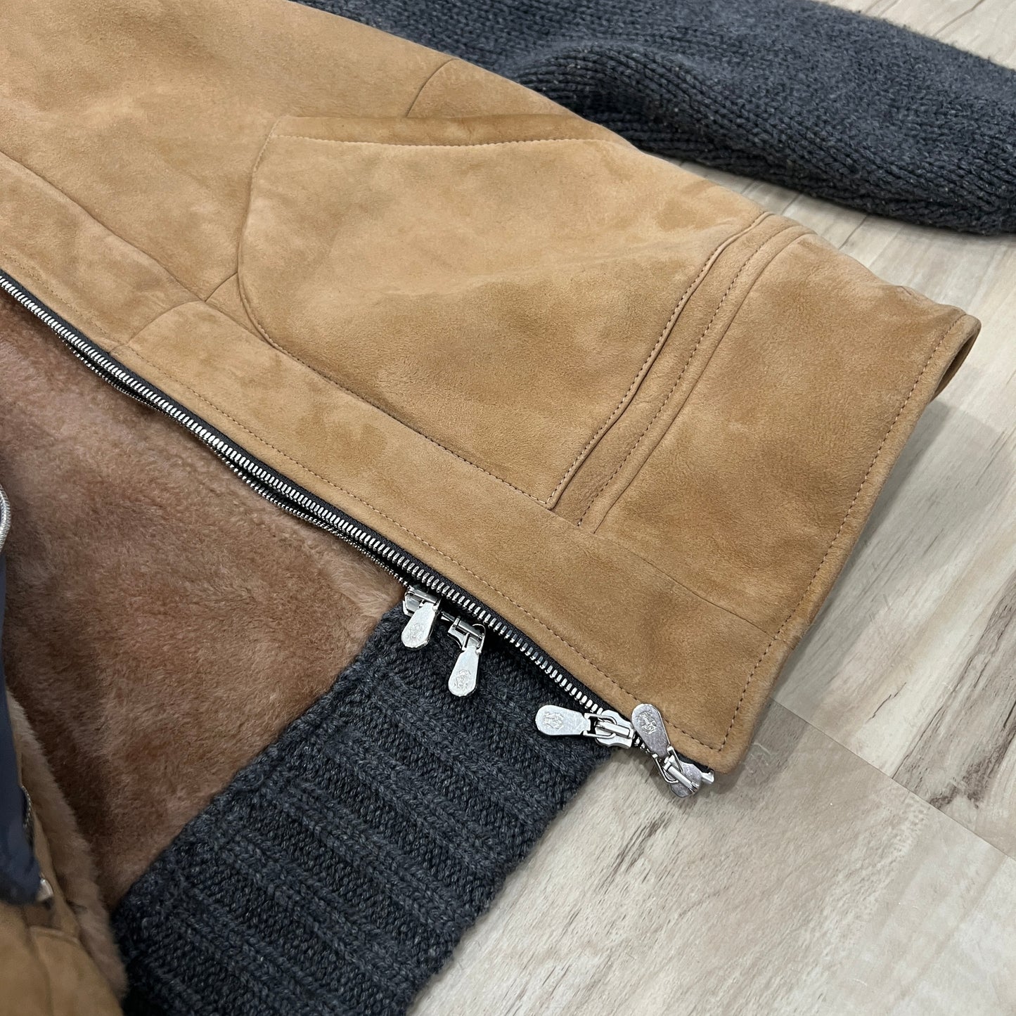 Brunello Cucinelli Shearling Cashmere Hooded Jacket