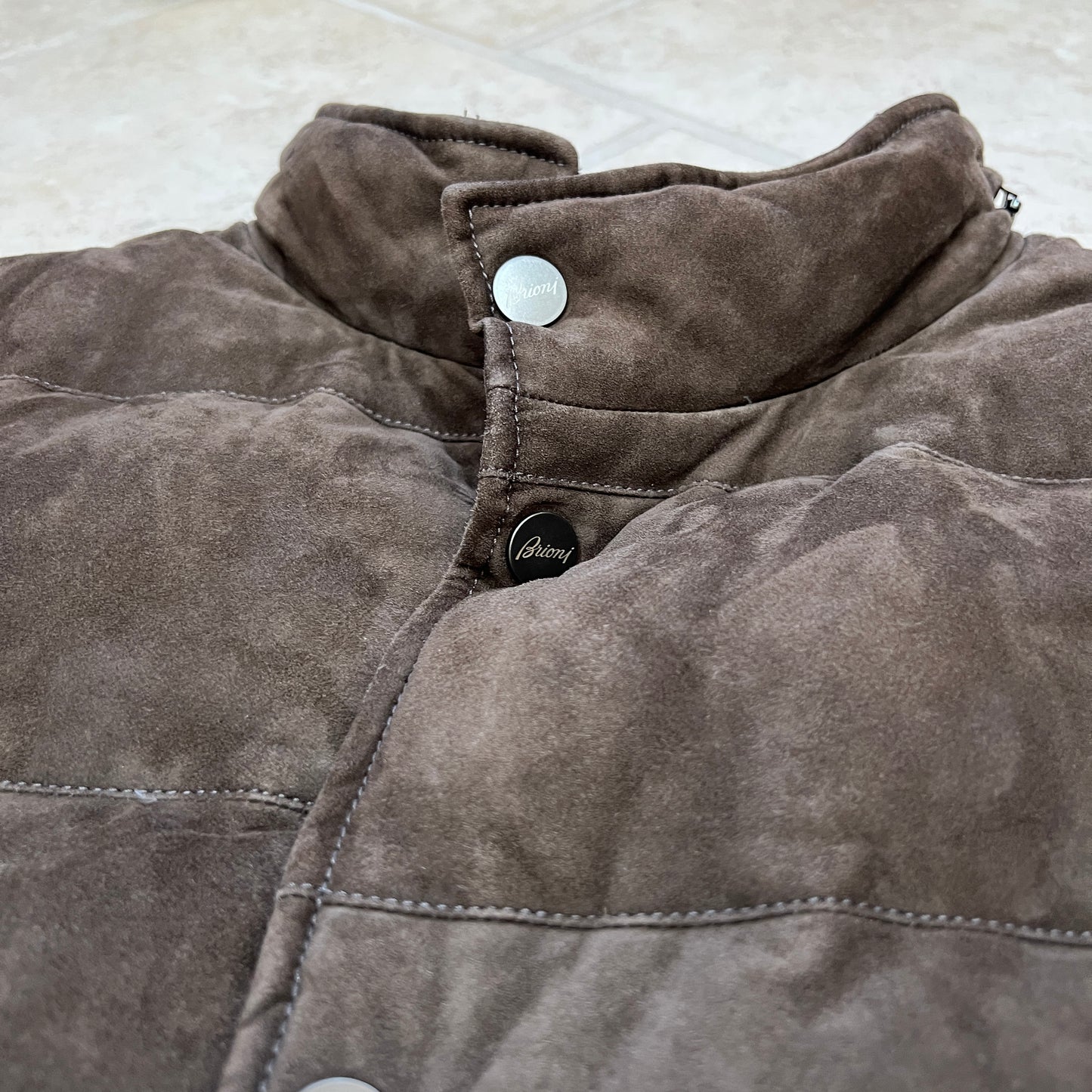 Brioni Suede Cashmere Down Jacket 2-in-1