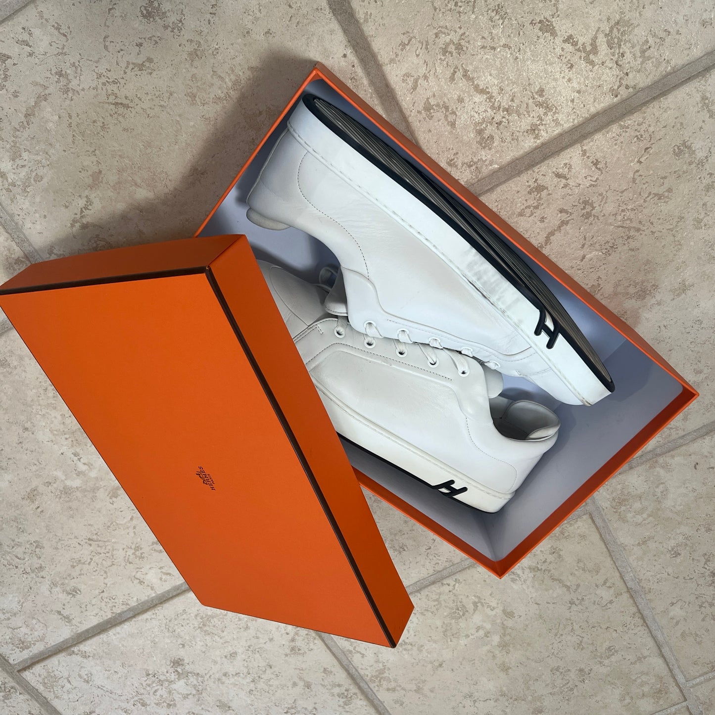 Hermes "Kid" Leather Sneakers
