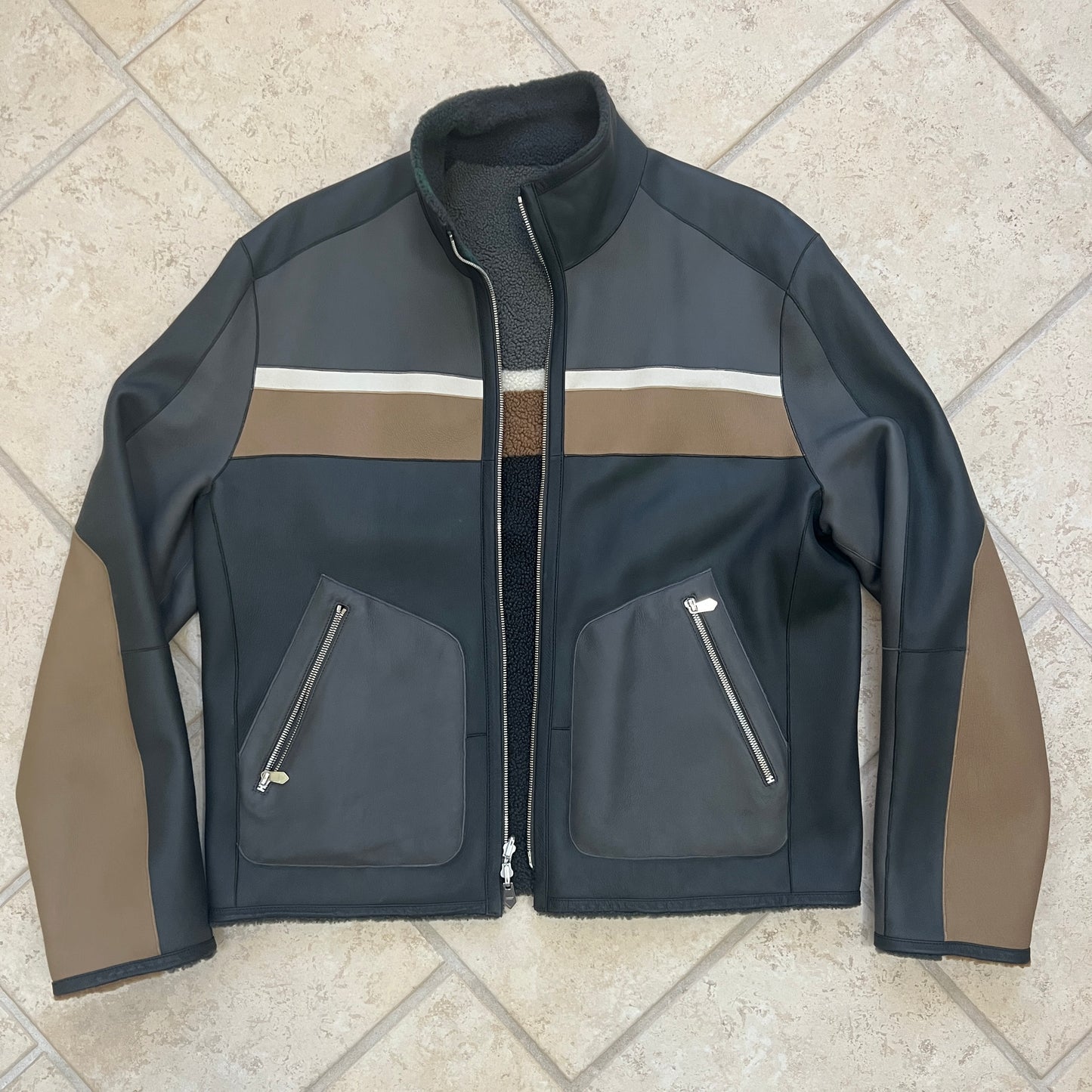Hermes Reversible Shearling Bomber Jacket (FW 2020 Runway)