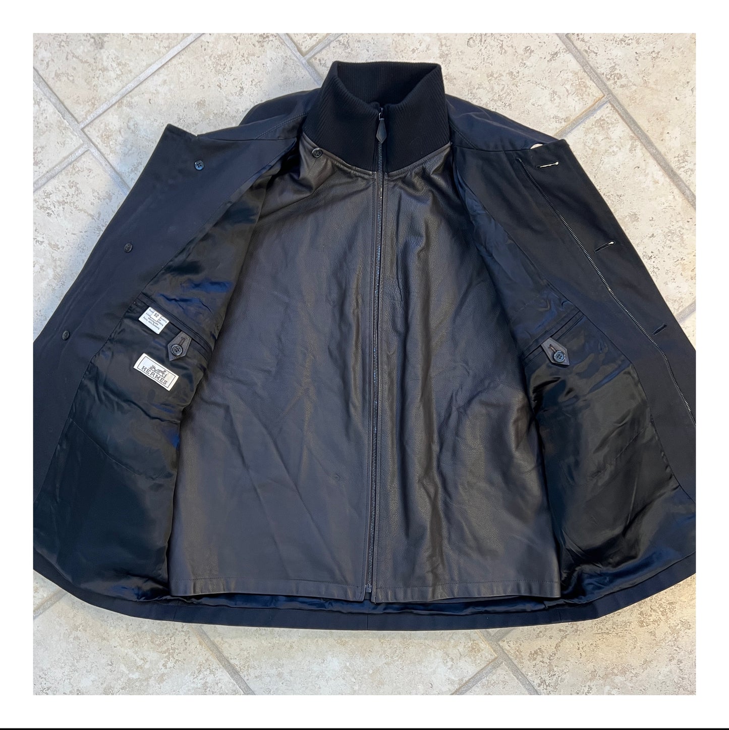 Hermes Heavy Cotton Calfskin 2-in-1 Coat