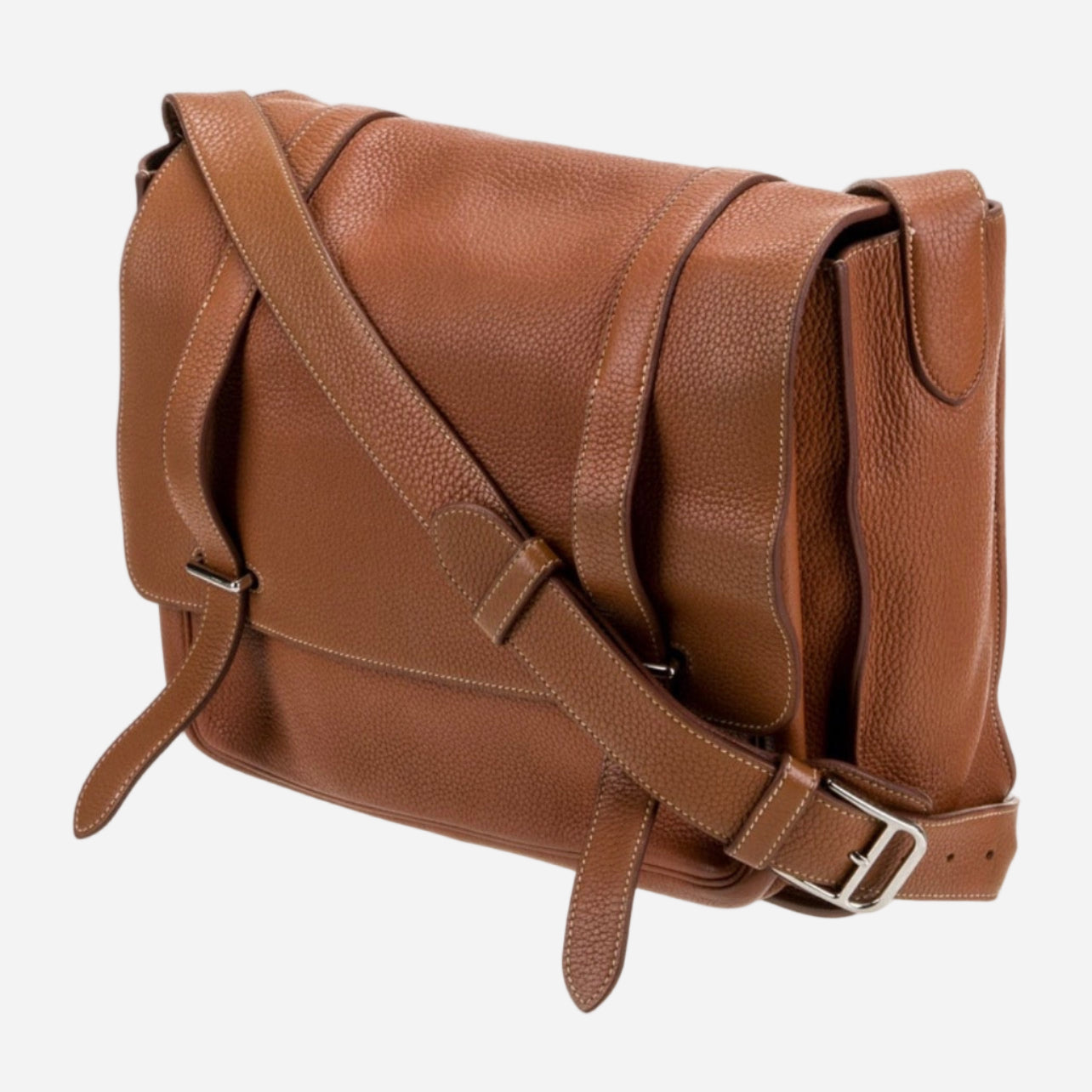 Hermes Clemence Leather Messenger Briefcase