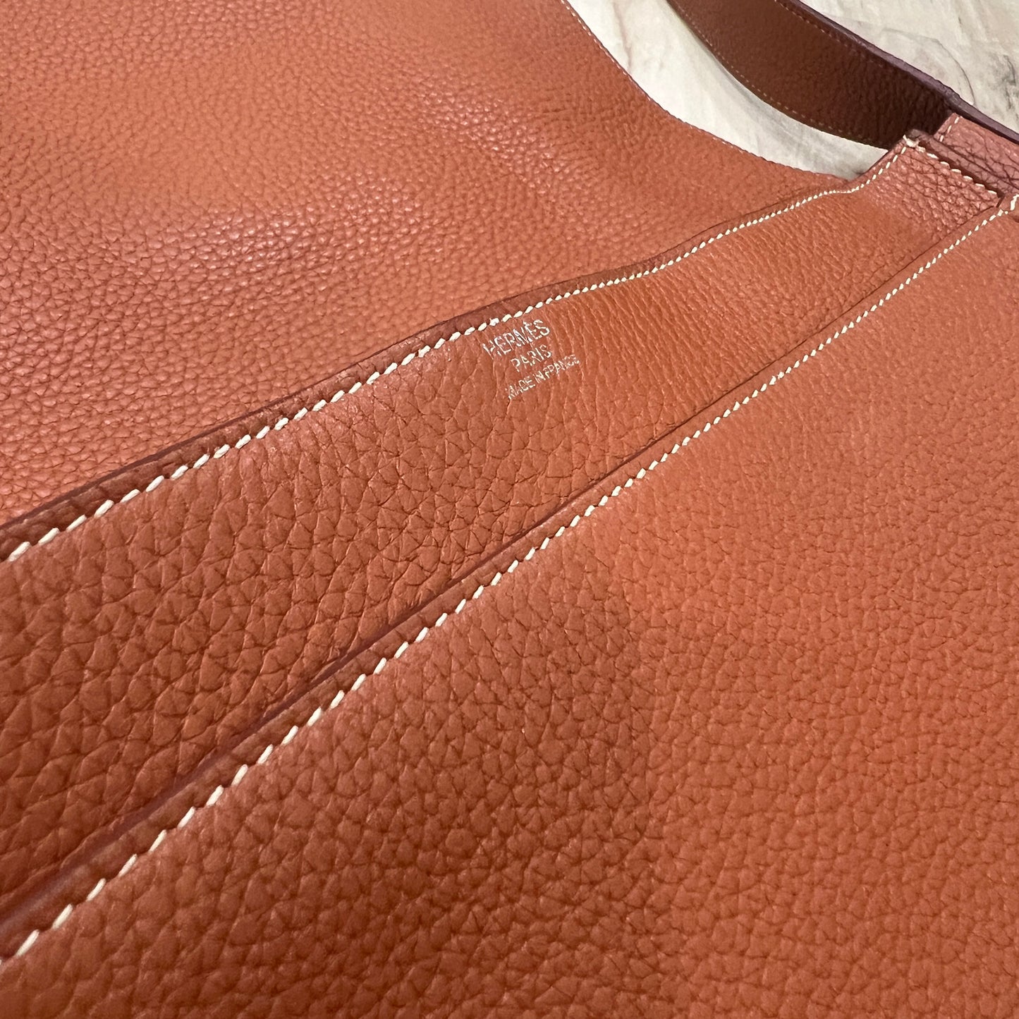 Hermes Clemence Leather Messenger Briefcase