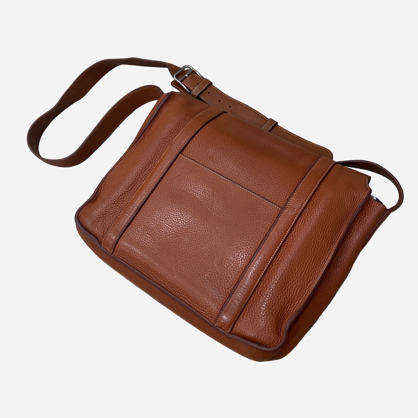 Hermes Clemence Leather Messenger Briefcase