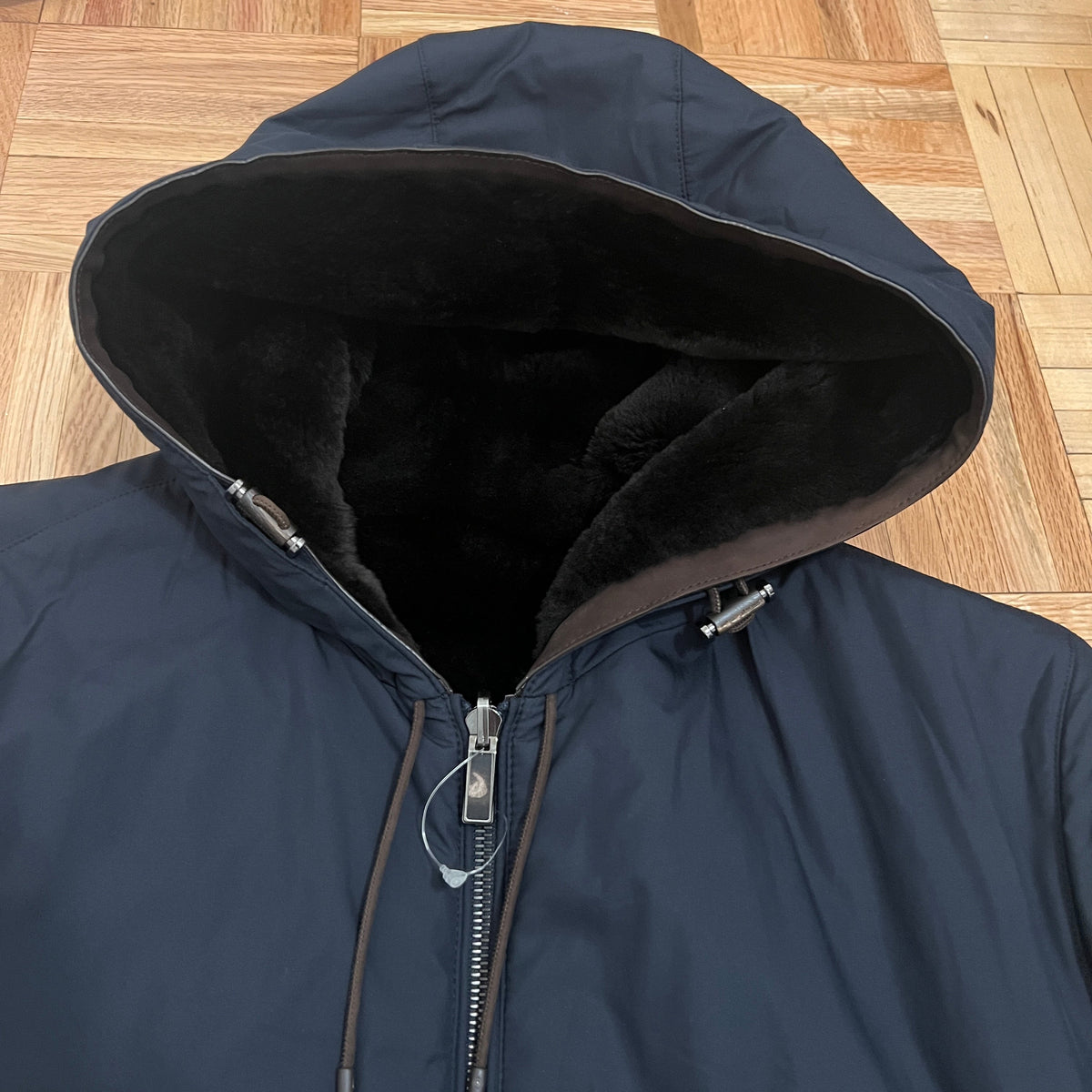 Zegna Castorino Fur Lined Hooded Bomber Jacket NWOT