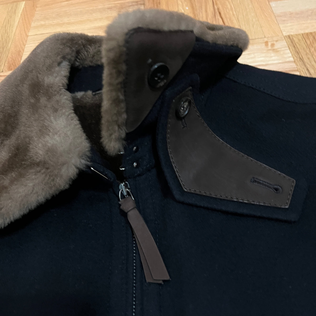 Zegna Castorino Fur Lined Cashmere Bomber Jacket