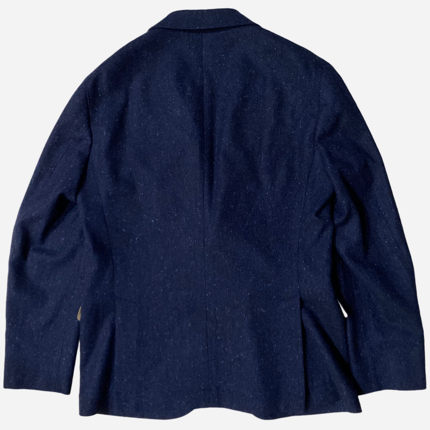 Brunello Cucinelli Herringbone Blue Cashmere Blazer