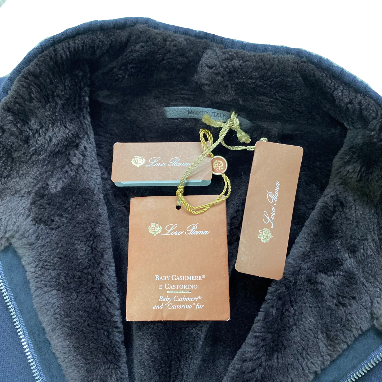 Loro Piana Baby Cashmere Castorino Fur Lined Jacket
