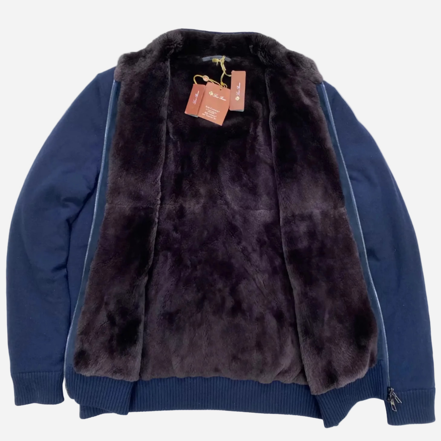 Loro Piana Baby Cashmere Castorino Fur Lined Jacket