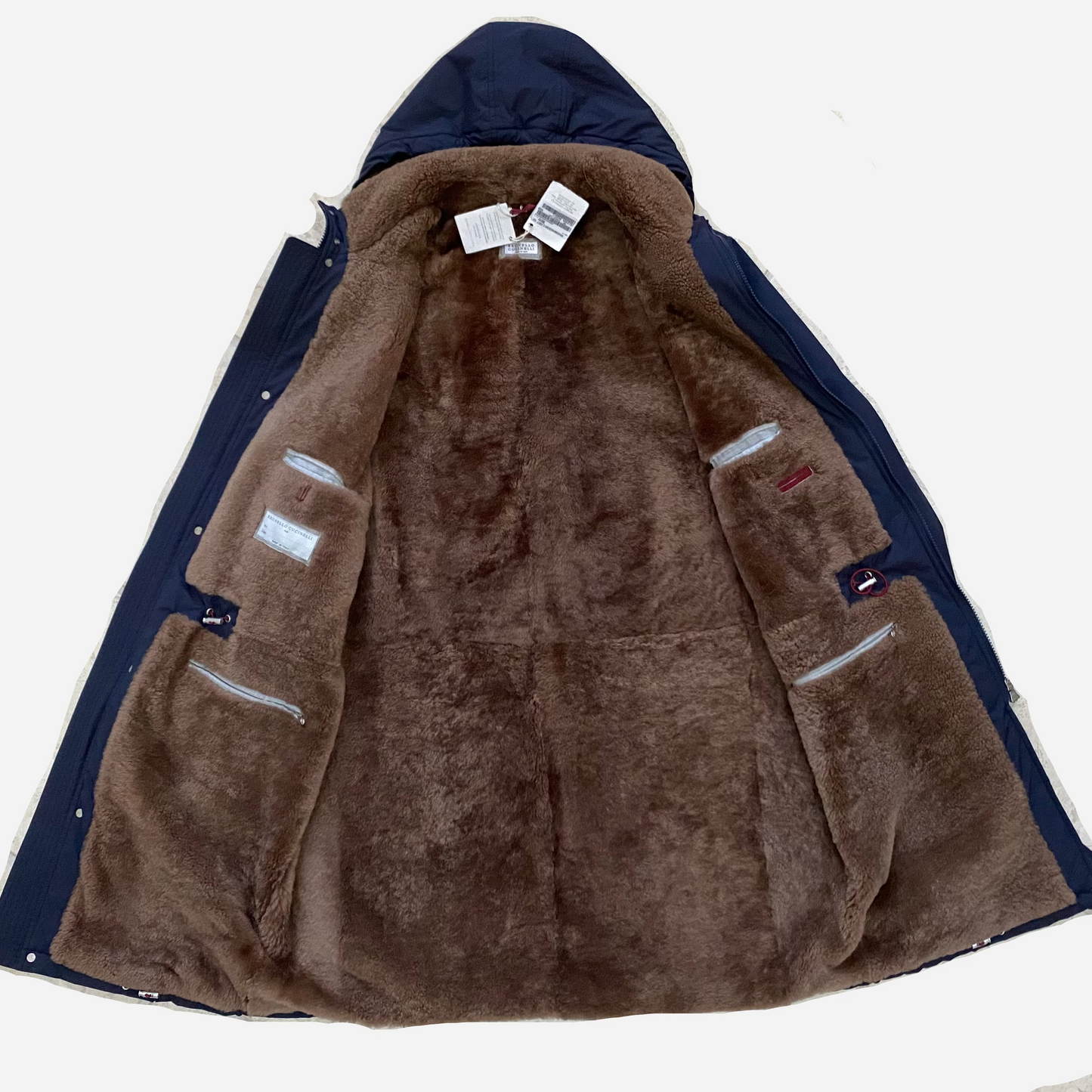 Brunello Cucinelli Shearling Fur Lined Coat