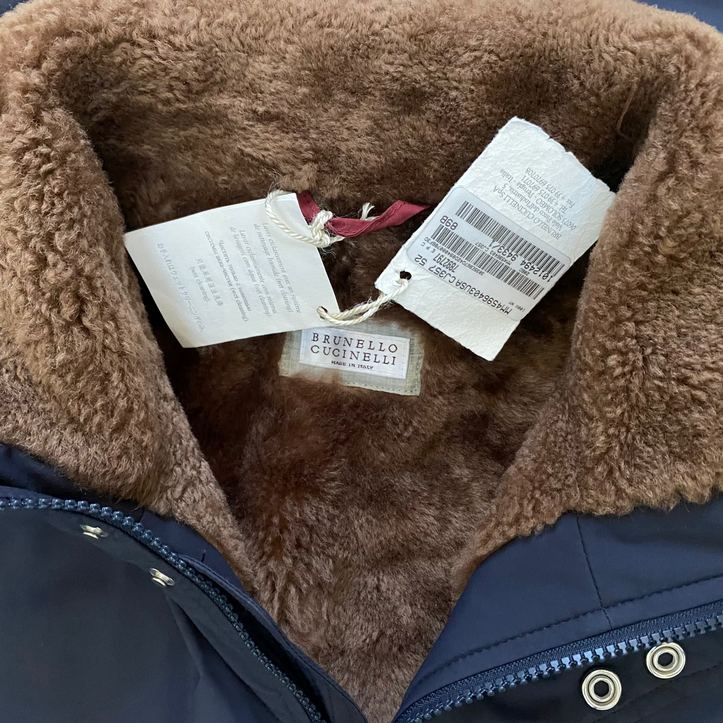 Brunello Cucinelli Shearling Fur Lined Coat