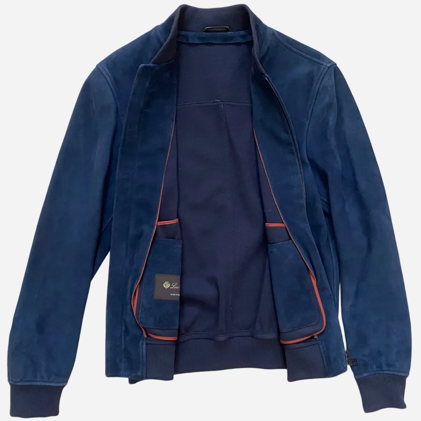 Loro Piana Reindeer Suede Bomber Jacket w/ Cashmere Lining