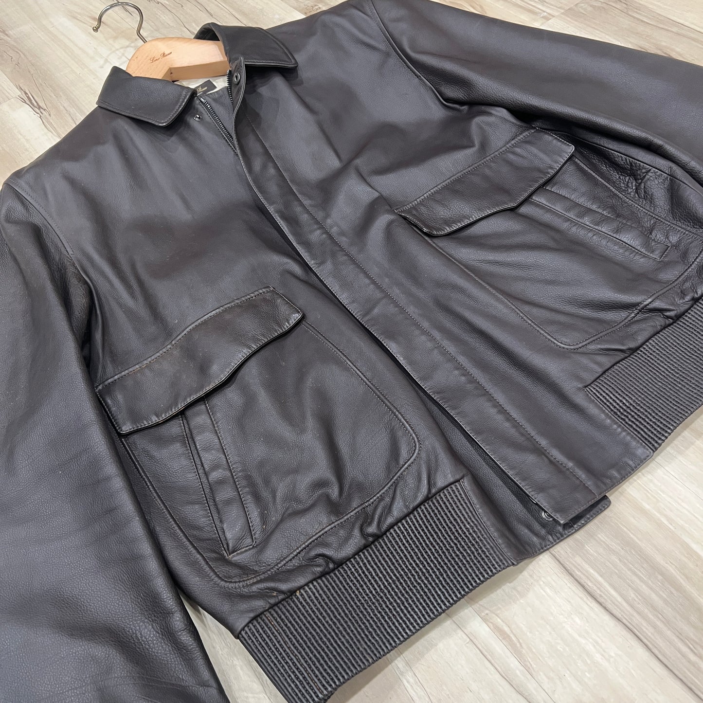 Loro Piana Calfskin Leather Bomber Jacket