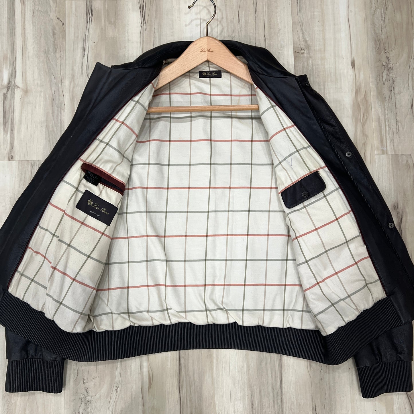 Loro Piana Calfskin Leather Bomber Jacket