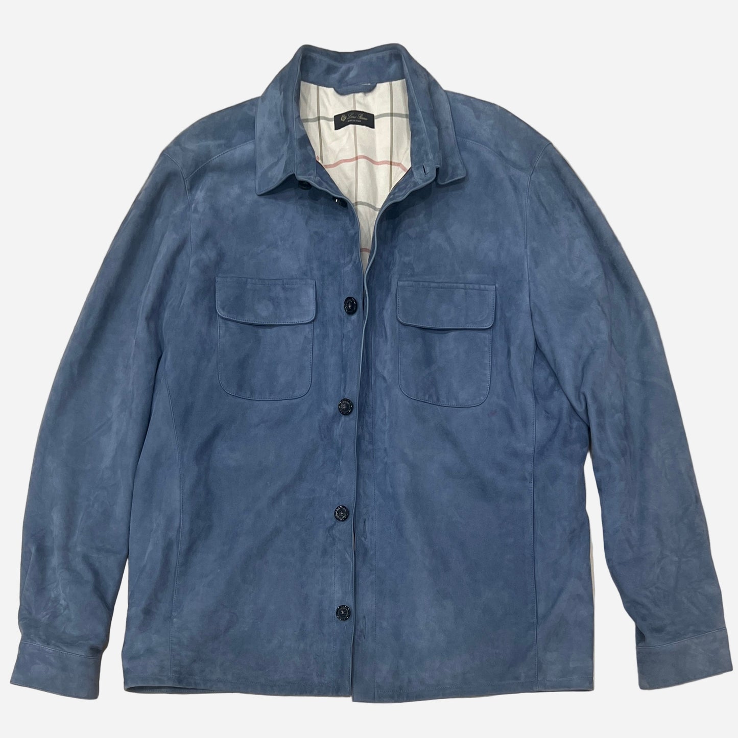 Loro Piana Lowered Suede Overshirt Jacket (54)