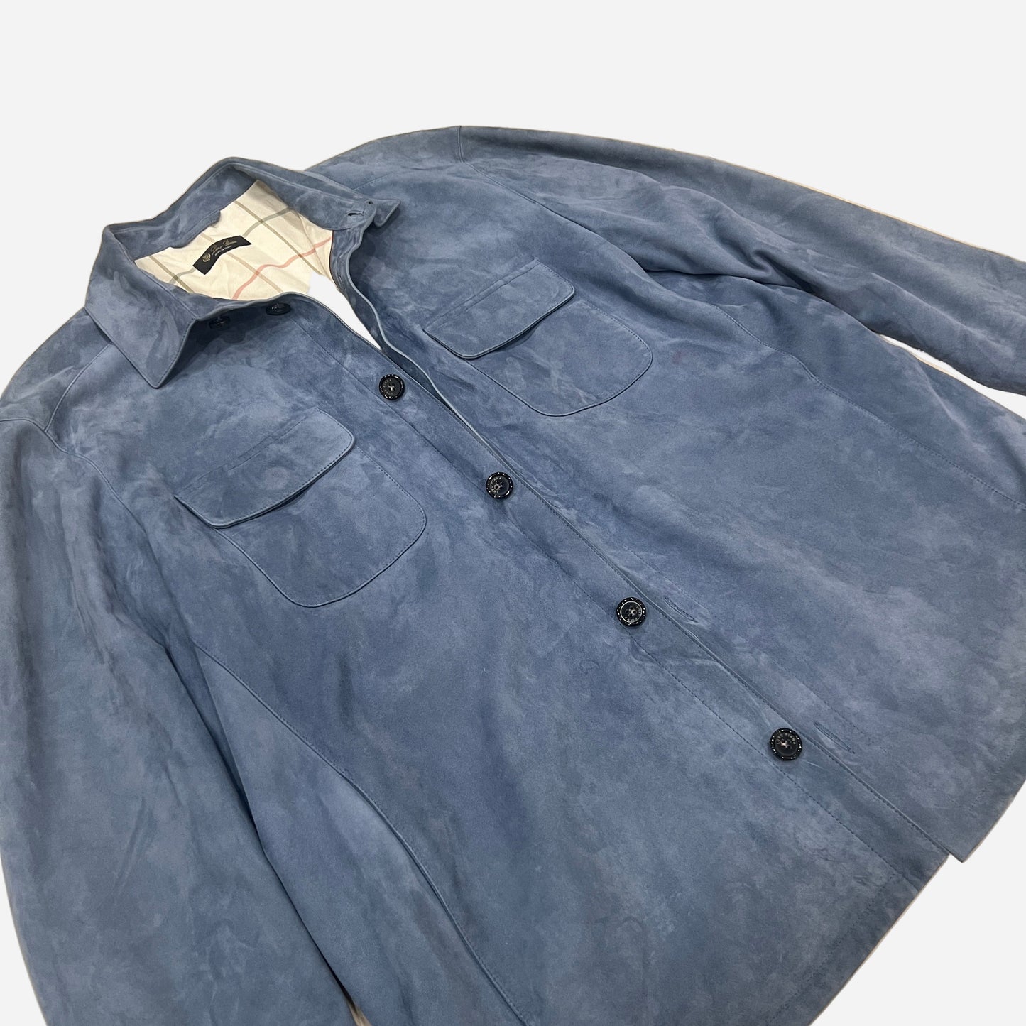 Loro Piana Lowered Suede Overshirt Jacket (54)