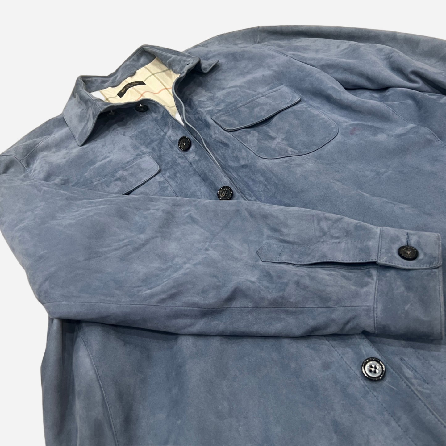 Loro Piana Lowered Suede Overshirt Jacket (54)