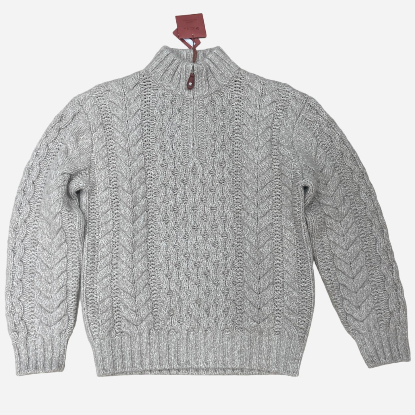 Loro Piana Valduggia Cable Knit 1/4 Zip Cashmere Sweater