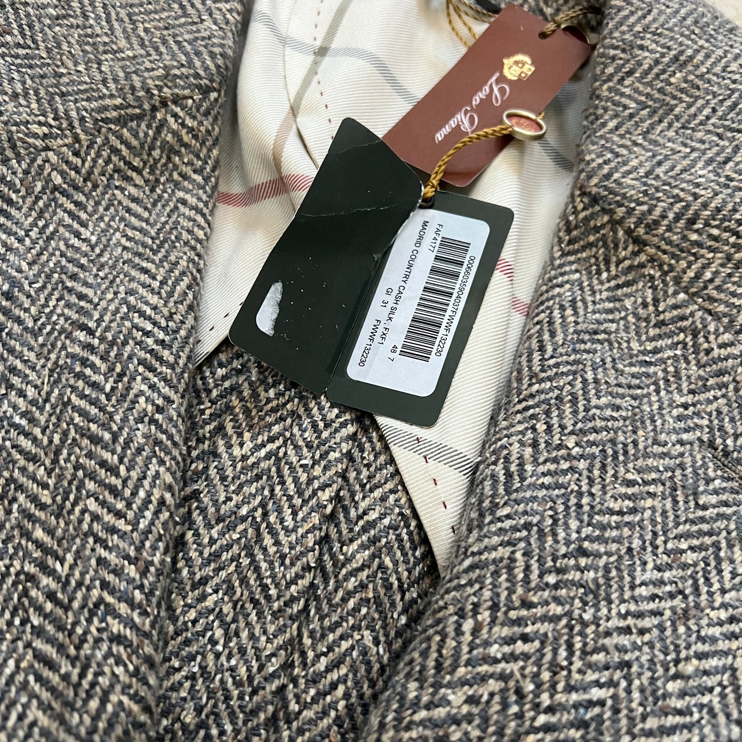 Loro Piana Herringbone Cashmere Sport Coat