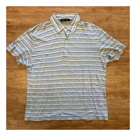 Loro Piana Linen Striped Polo Shirt