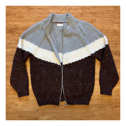 Brunello Cucinelli Jacquard Knit Bomber Jacket