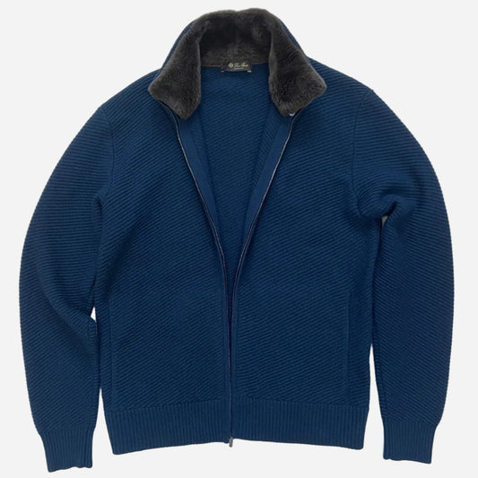 Loro Piana Castorino Fur Trim Cashmere Jacket