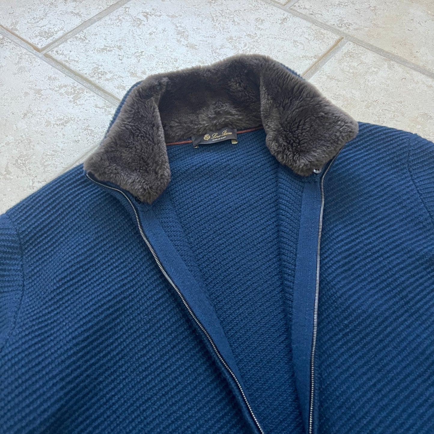 Loro Piana Castorino Fur Trim Cashmere Jacket